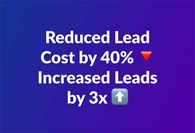 Facebook Ads Case Study- Reduced Cost Per Lead By 40%