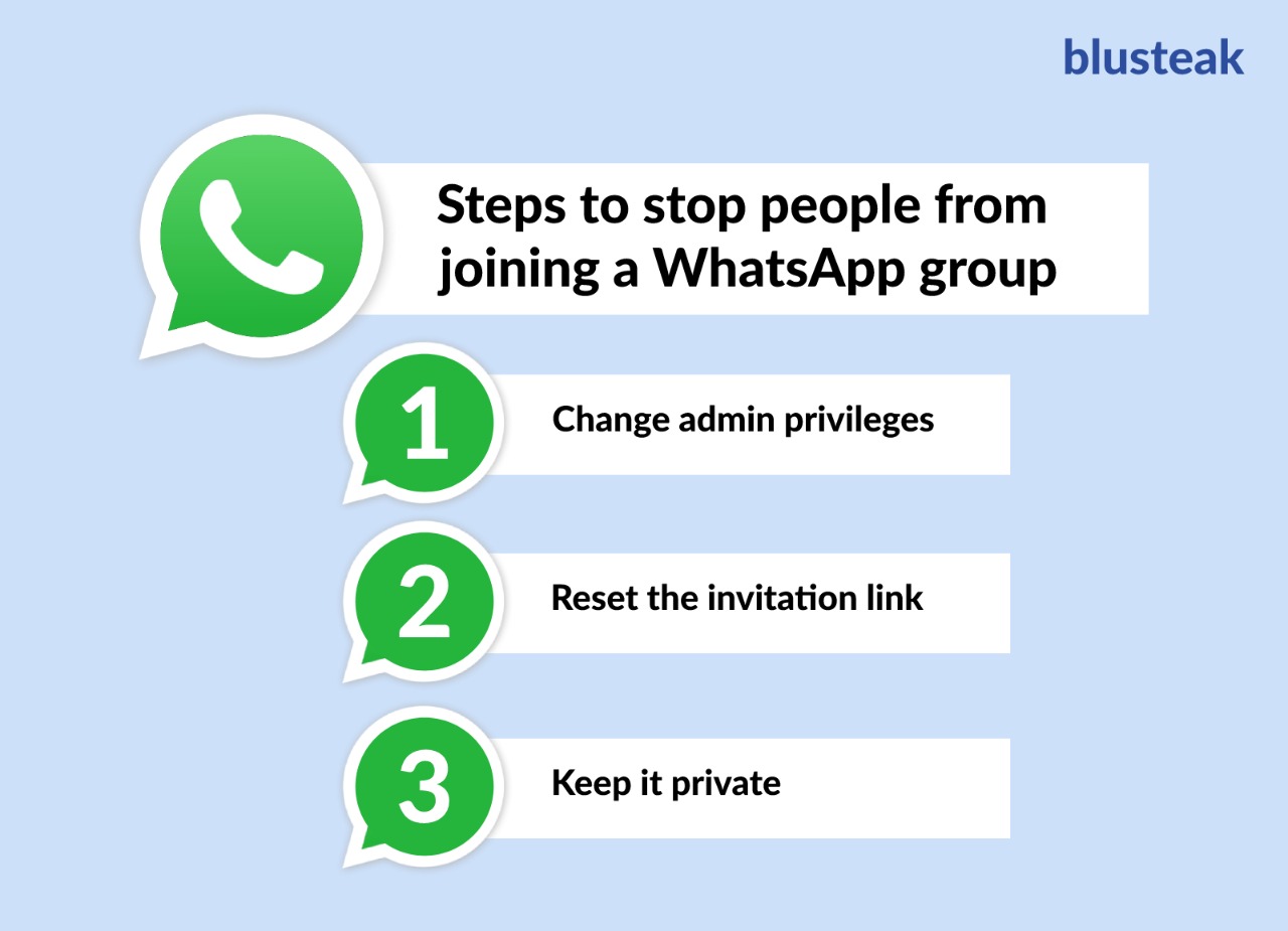 Steps to stop people from joining a WhatsApp group