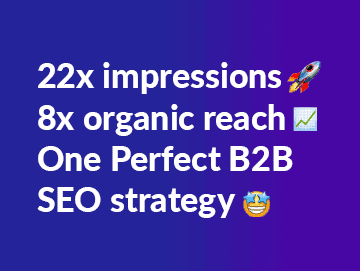 Increased Organic traffic of a B2B Company by 847% within 6 months