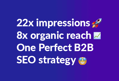 Increased Organic traffic of a B2B Company by 847% within 6 months