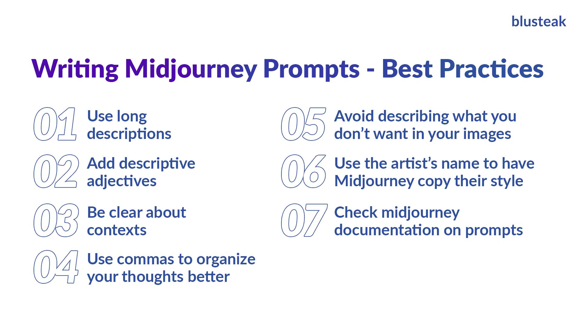 Tips for writing best Midjourney Prompts INFOGRAPHICS