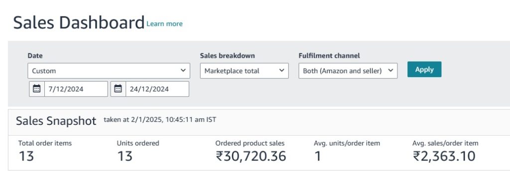 Amazon Sale Growth - MemoryTrain