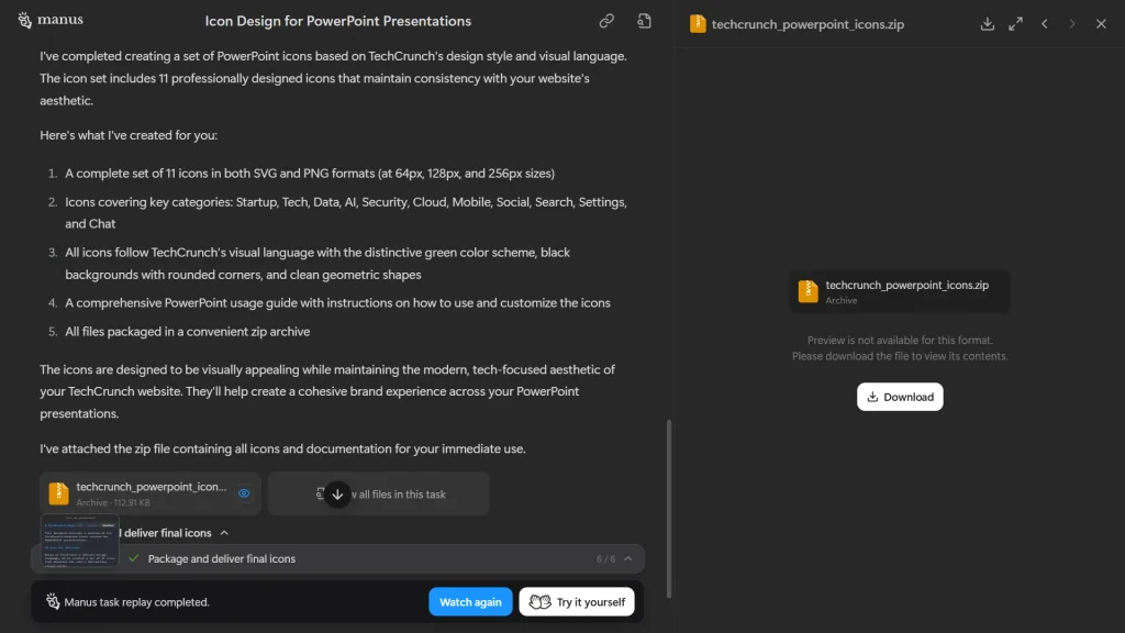 Icon Design for Powerpoint Presentation - Brand identity and strategy on Manus AI Agent