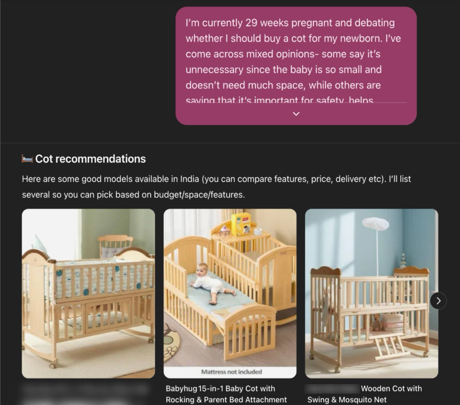 Blusteak ranked Mother & Baby Care brand for BABY COTS related prompts on chatGPT