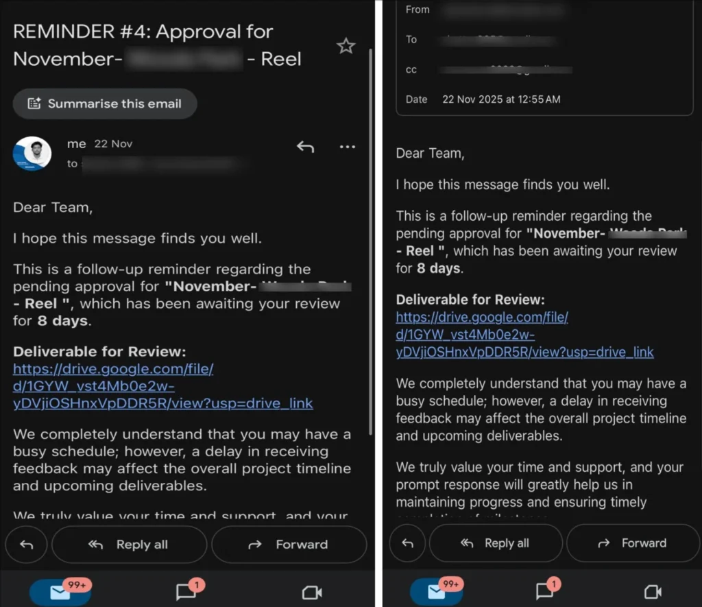 Client Approval Follow-ups System