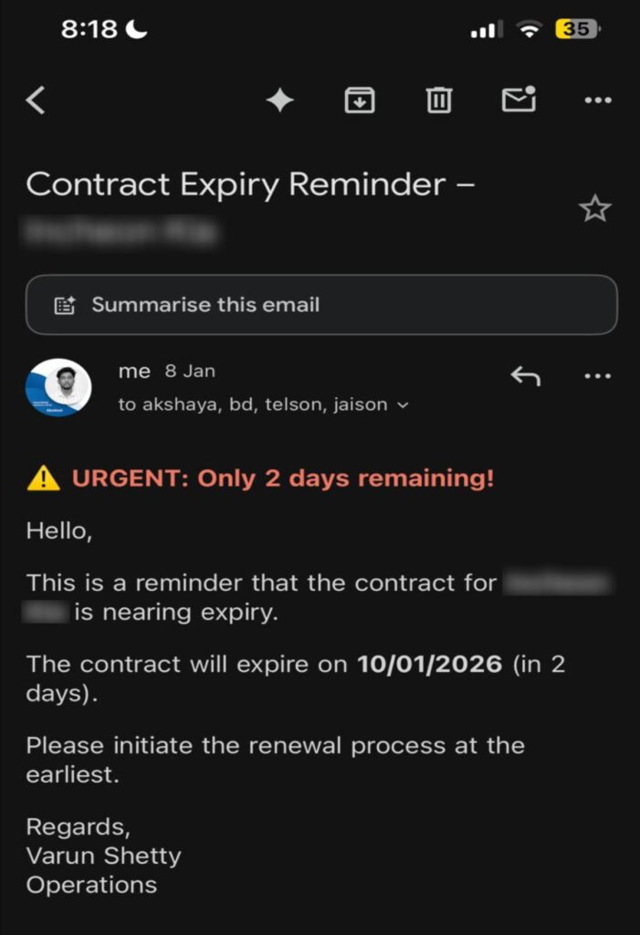 Payment reminder and contract expiry reminder automated mail with Google Sheets