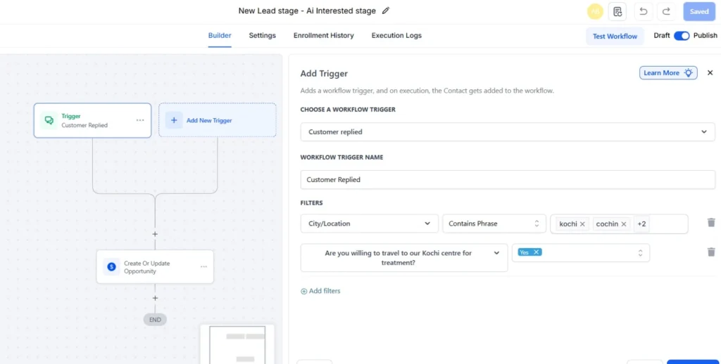 User Education Flow : The bot educates users by listing treatable conditions 