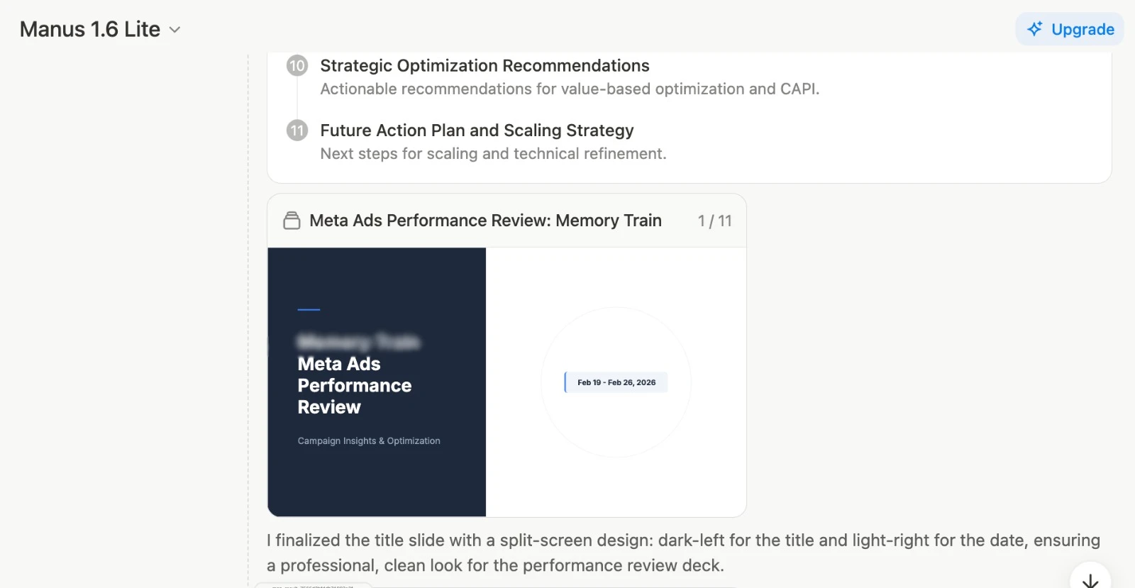 Simply Generate Campaign Reports Automatically on Manus AI Agent with Meta Ads Manager Connection