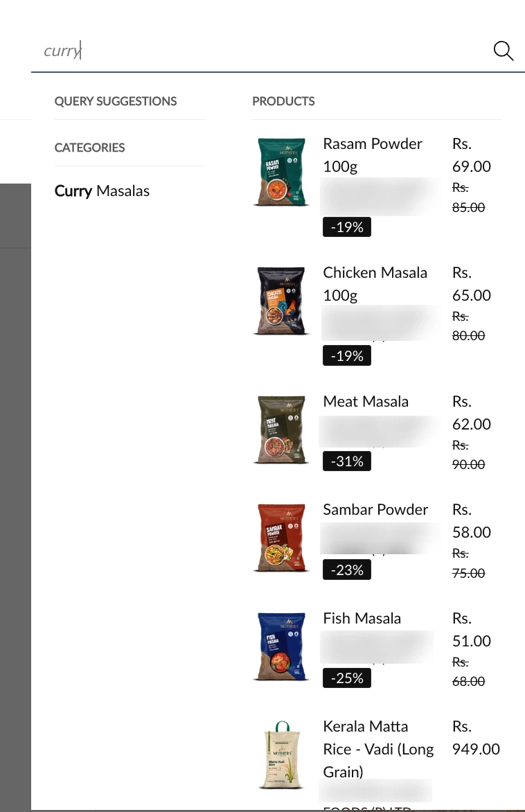 Blusteak enabled Enabled smart search with auto-suggestions (product name, image, price)