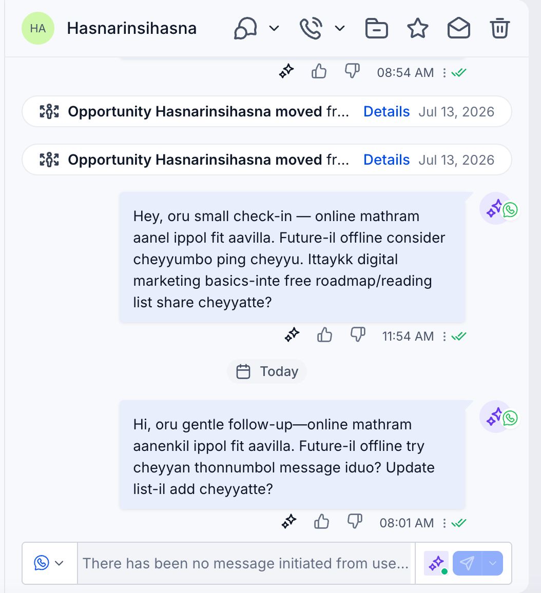 Follow-up sequence or re-engagement message by Blufunnel